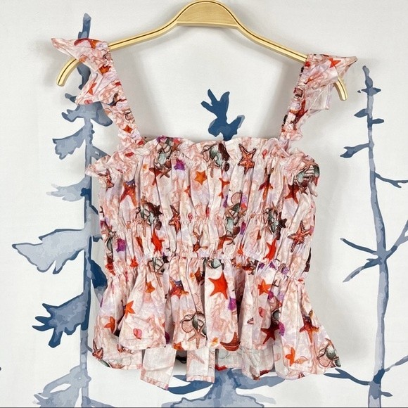 NWT Anthropologie Eva Franco Starfish Short Set Size L - Picture 7 of 16